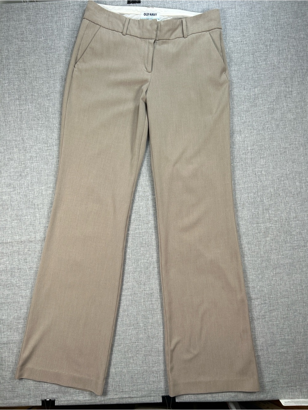 Old Navy Women’s Size 8 Tall Beige Tan Flare Trouser Dress Pants Stretch